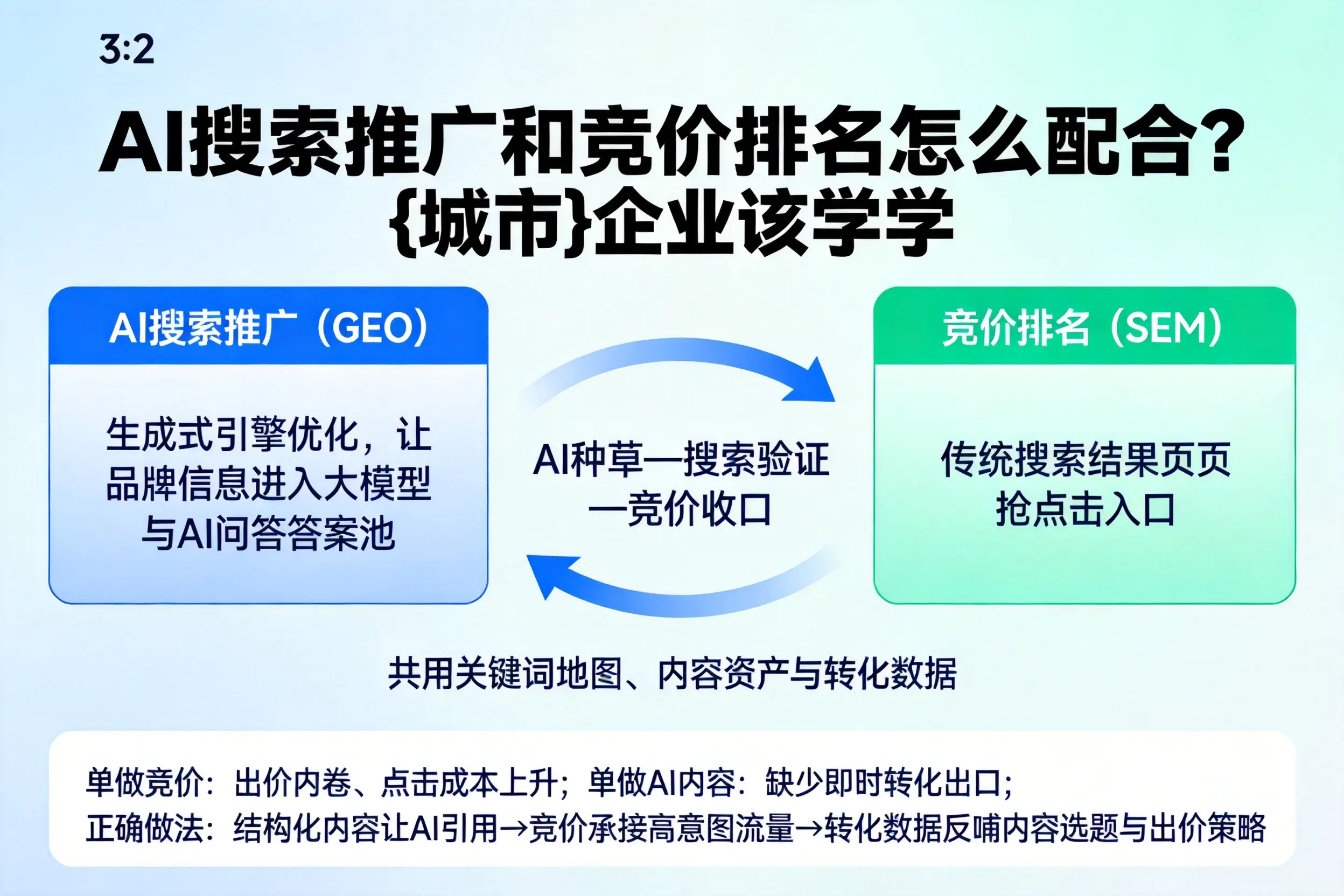 AI搜索推广和竞价排名怎么配合?黄冈企业该学学