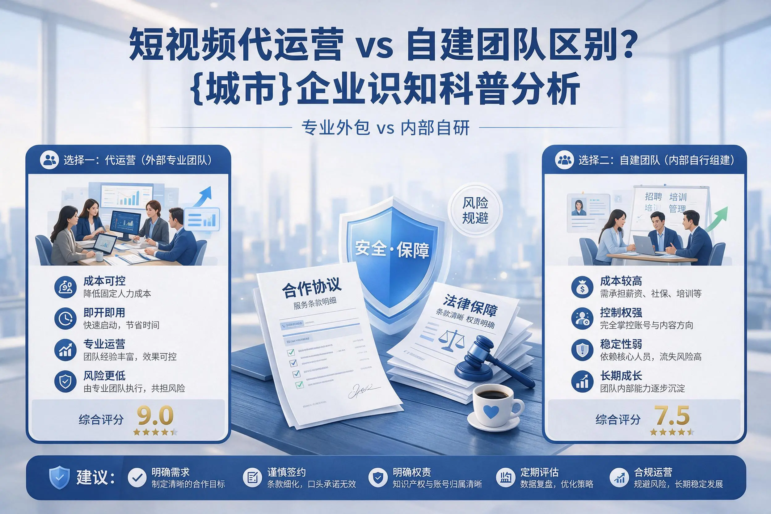 短视频代运营与自建团队区别？黄冈企业认知科普分析