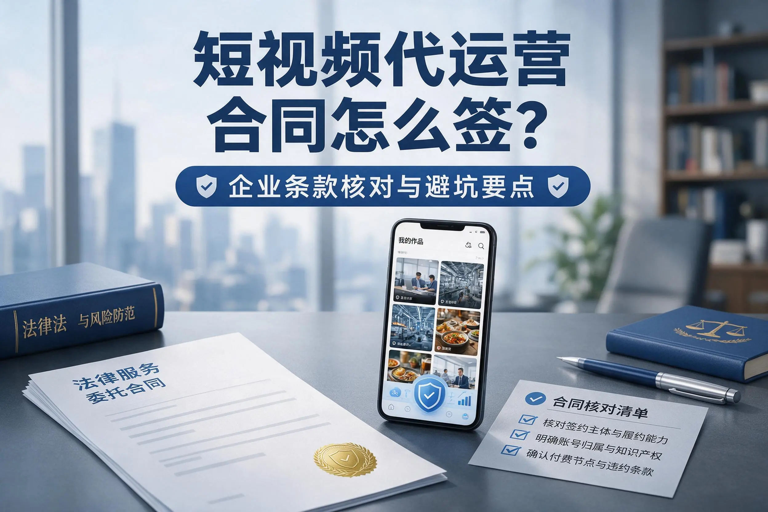 短视频代运营合同怎么签？黄冈企业条款核对与避坑要点