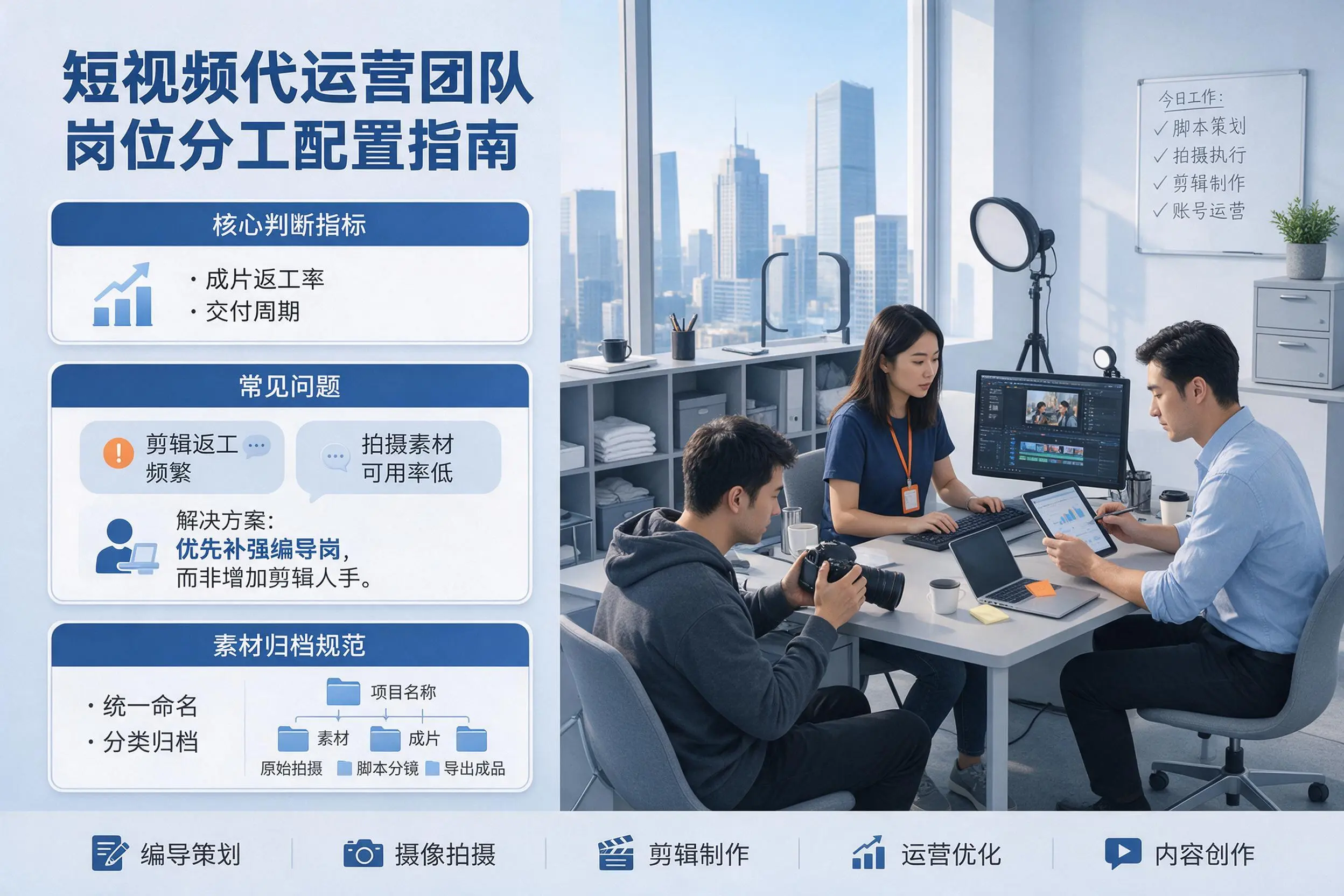 短视频代运营团队如何配置？黄冈企业岗位分工科普说明
