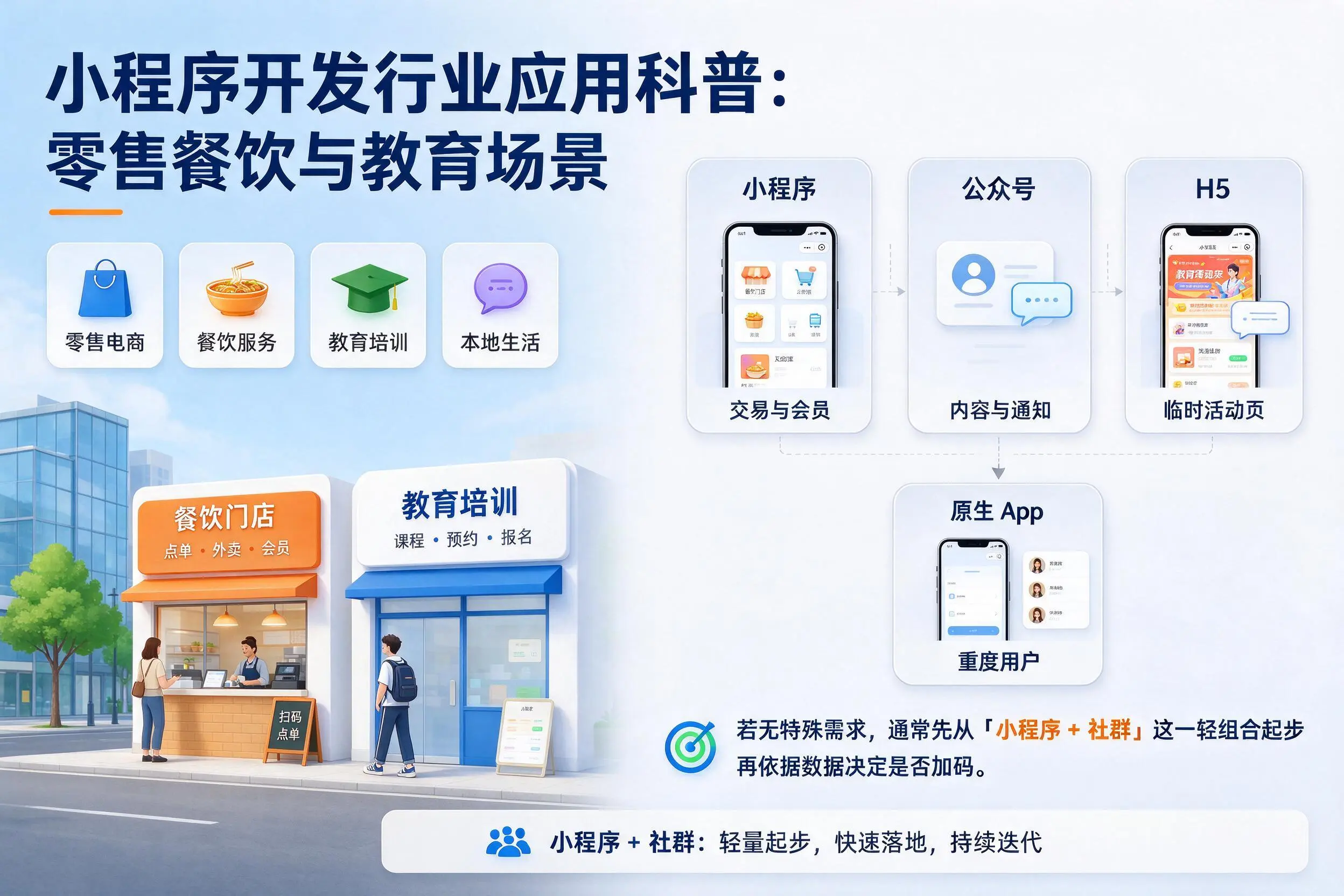 黄冈小程序开发行业应用科普：零售餐饮与教育场景