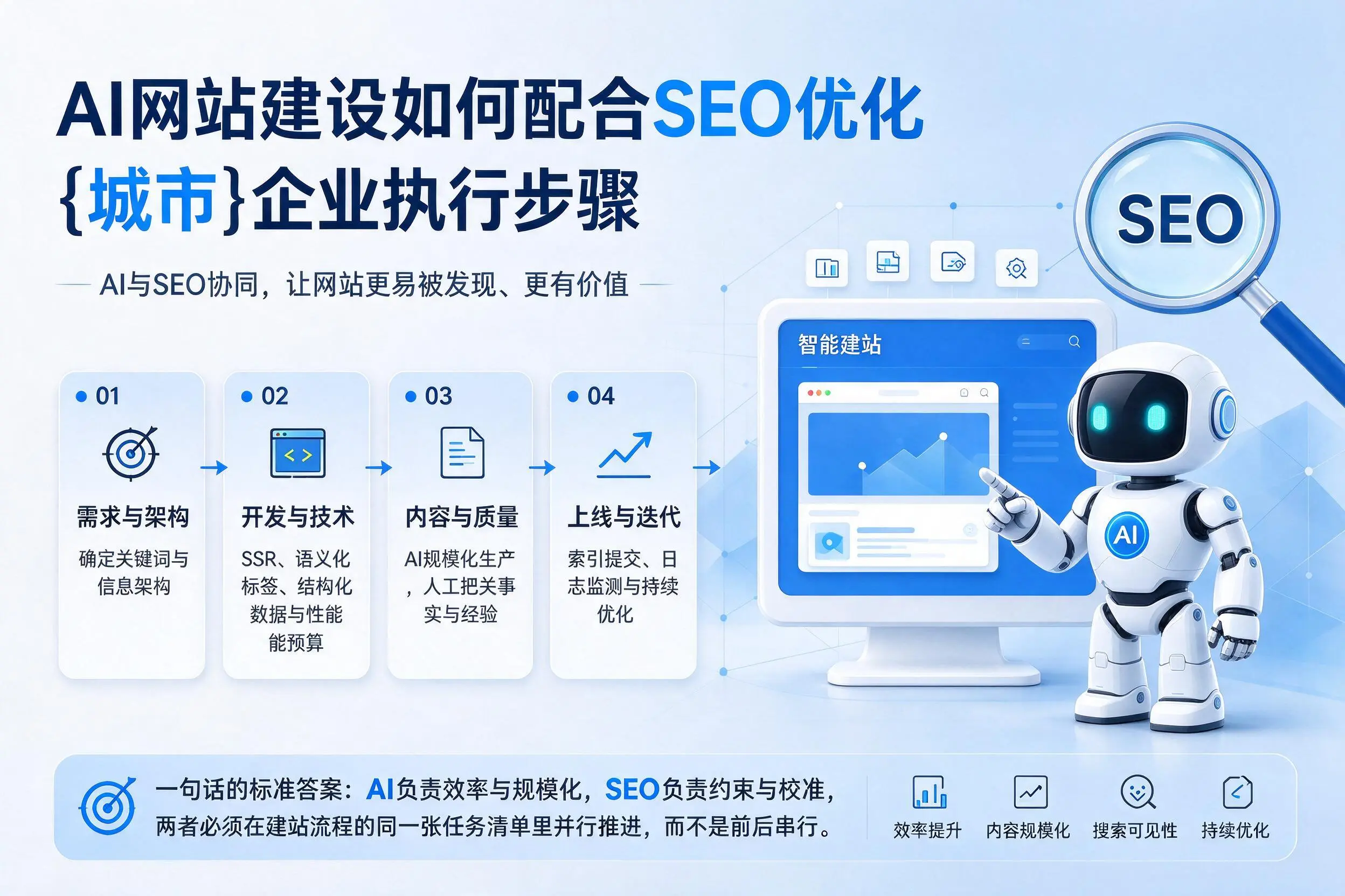 AI网站建设如何配合SEO优化，黄冈企业执行步骤