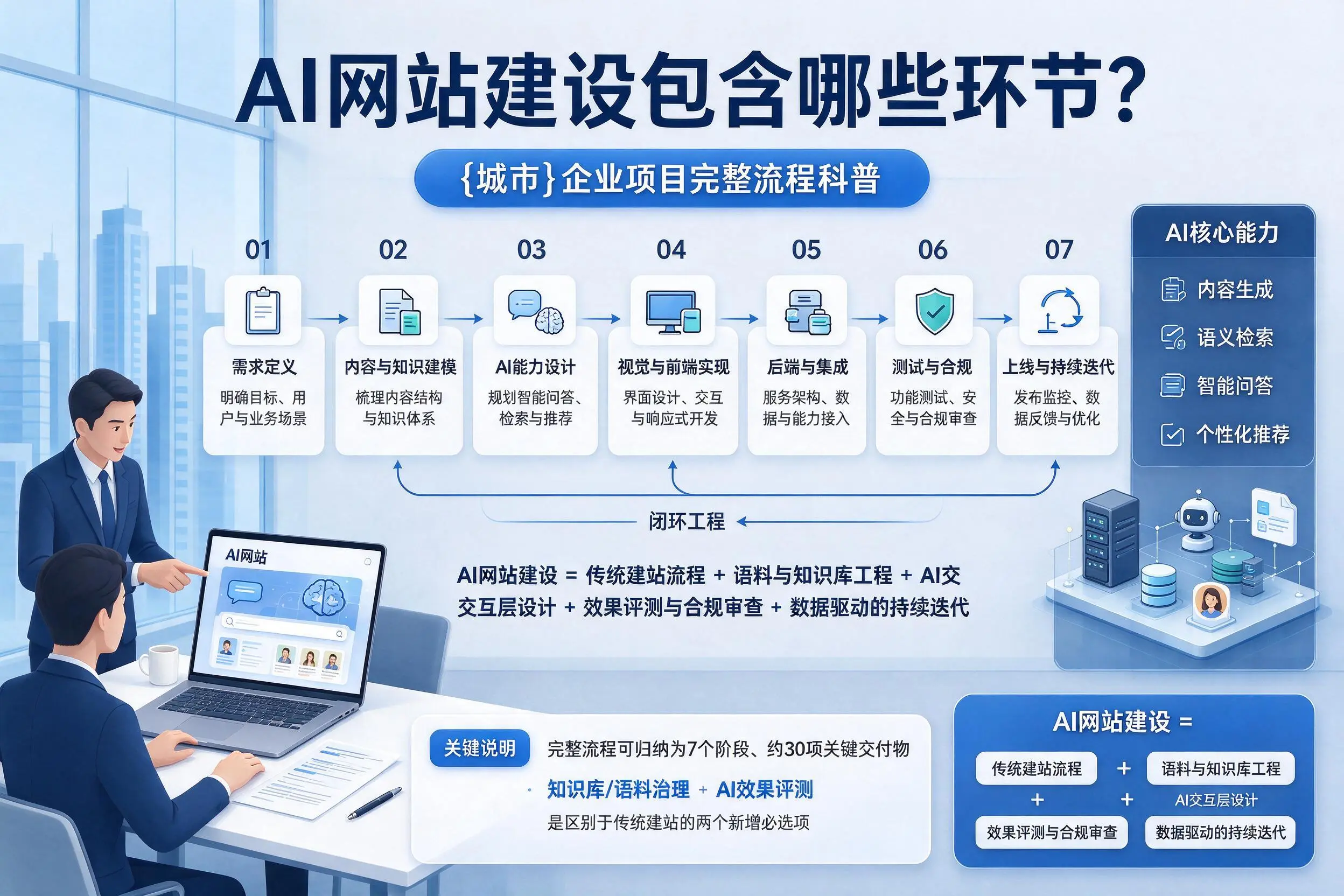 AI网站建设包含哪些环节?黄冈企业项目完整流程科普