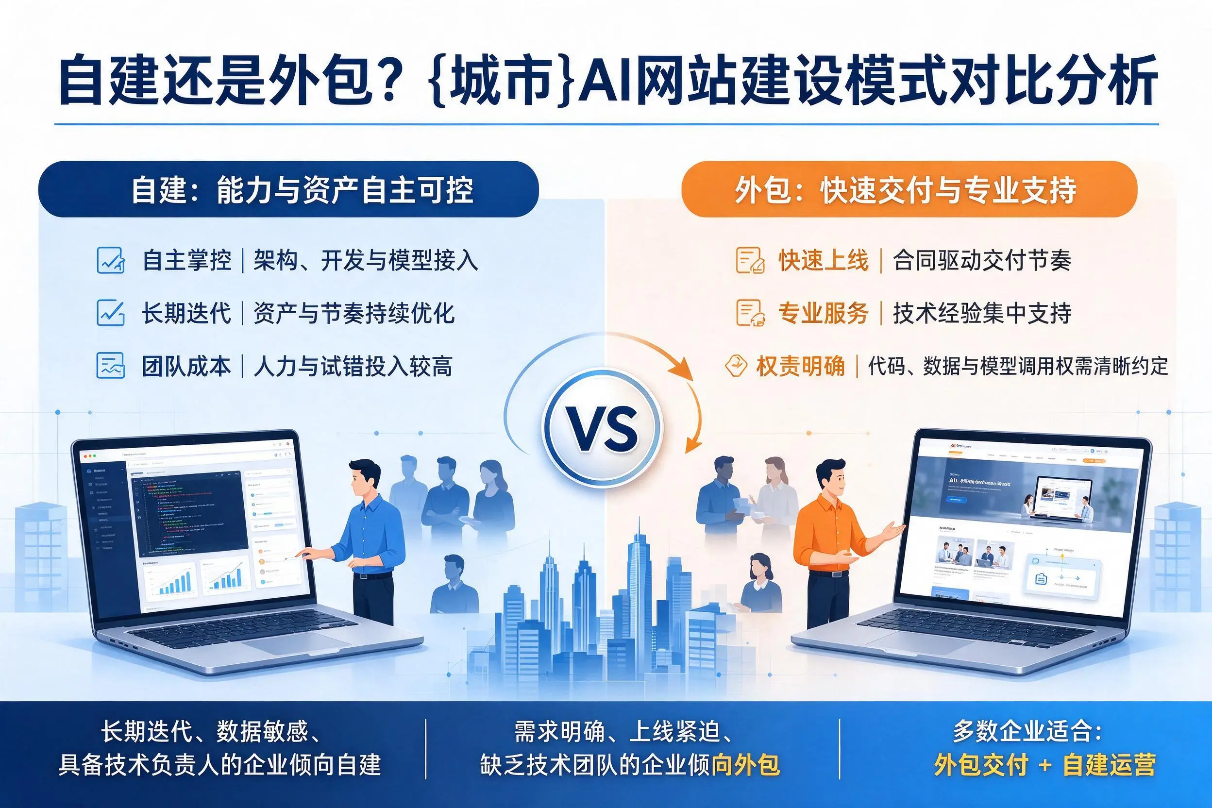 自建还是外包？黄冈AI网站建设模式对比分析