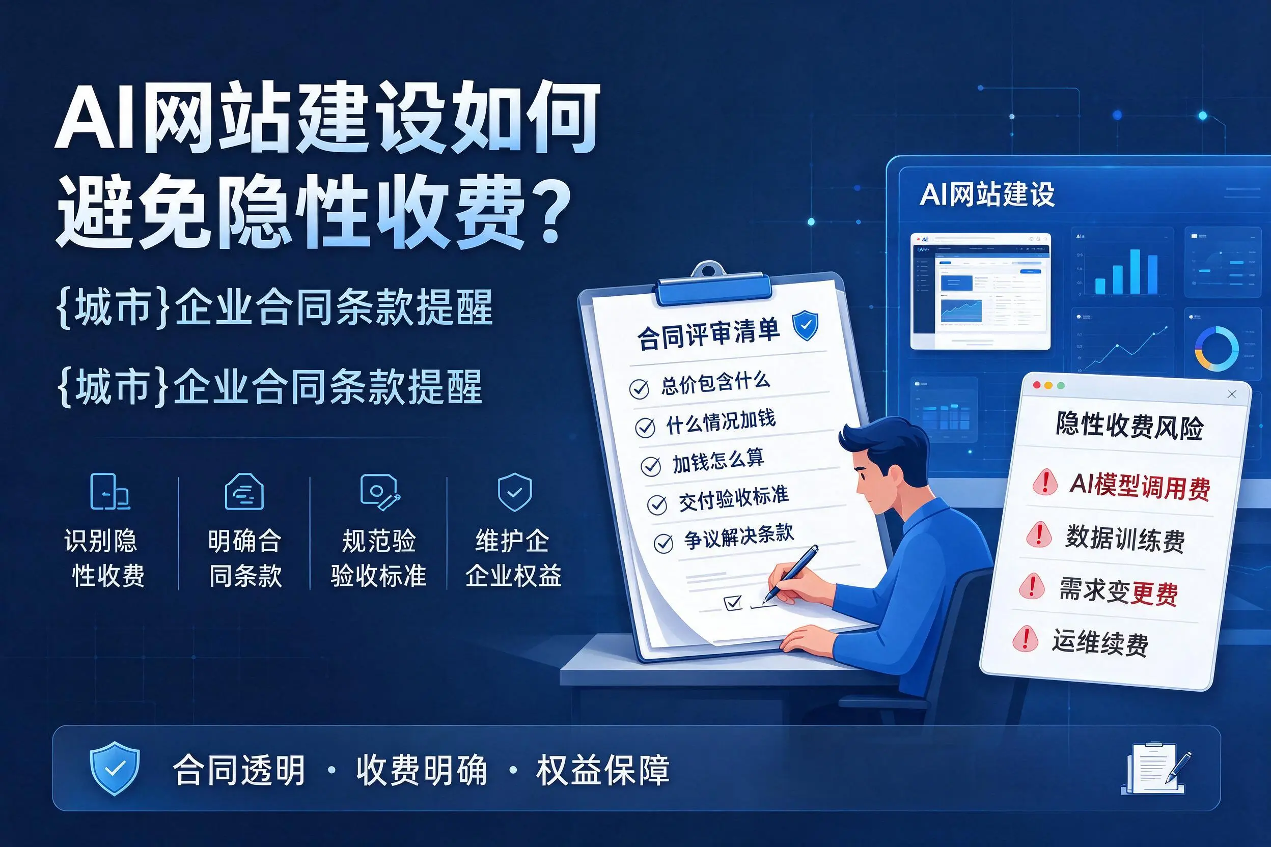 AI网站建设如何避免隐性收费?黄冈企业合同条款提醒